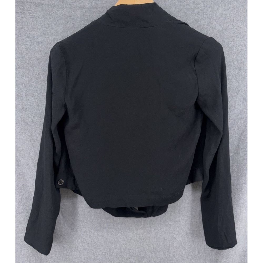 Anthropologie Ett Twa Black Summer Blazer Wrap Top Size 0 Viscose - Picture 6 of 9